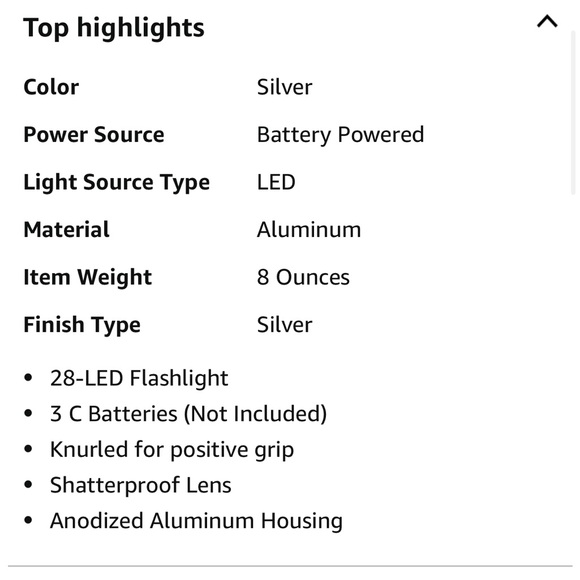 Heavy Duty Anodized Aluminum 28-LED Flashlight, Silver; Brand new - Picture 2 of 3